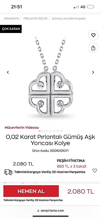 Zen Diamond Zen pırlantalı gümüş kolye
