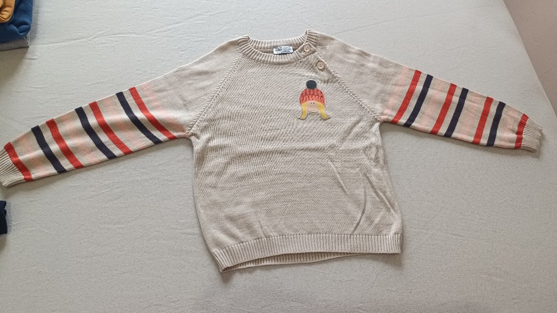 Erkek Çocuk Örme Kazak, Nakış Detaylı - Görsel 3