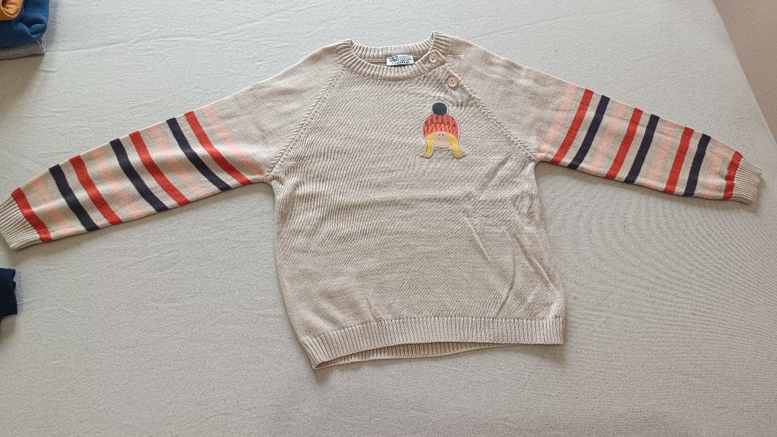 Erkek Çocuk Örme Kazak, Nakış Detaylı - Görsel 2