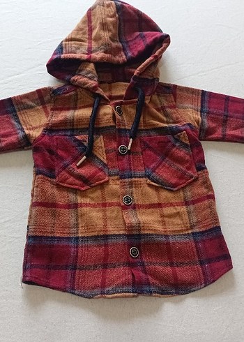 Kapüşonlu Düğmeli Erkek Çocuk Gömlek - Görsel 3