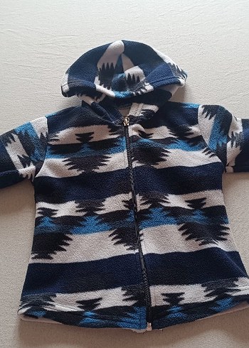 Erkek Çocuk Kapüşonlu Fermuarlı Mavi Ceket - Görsel 3