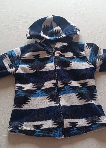 Erkek Çocuk Kapüşonlu Fermuarlı Mavi Ceket - Görsel 2