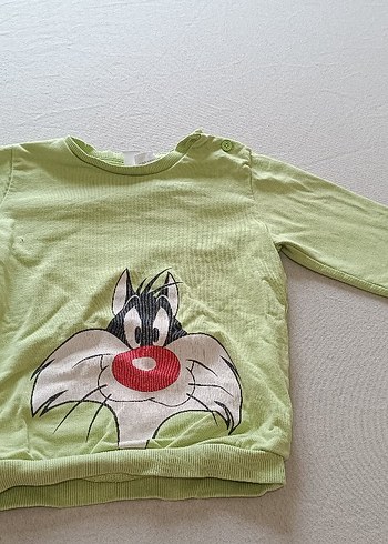 Düğmeli Yeşil Erkek Çocuk Sweatshirt - Görsel 2