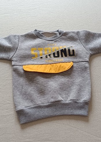 Düğmeli Gri Erkek Çocuk Sweatshirt - Görsel 2