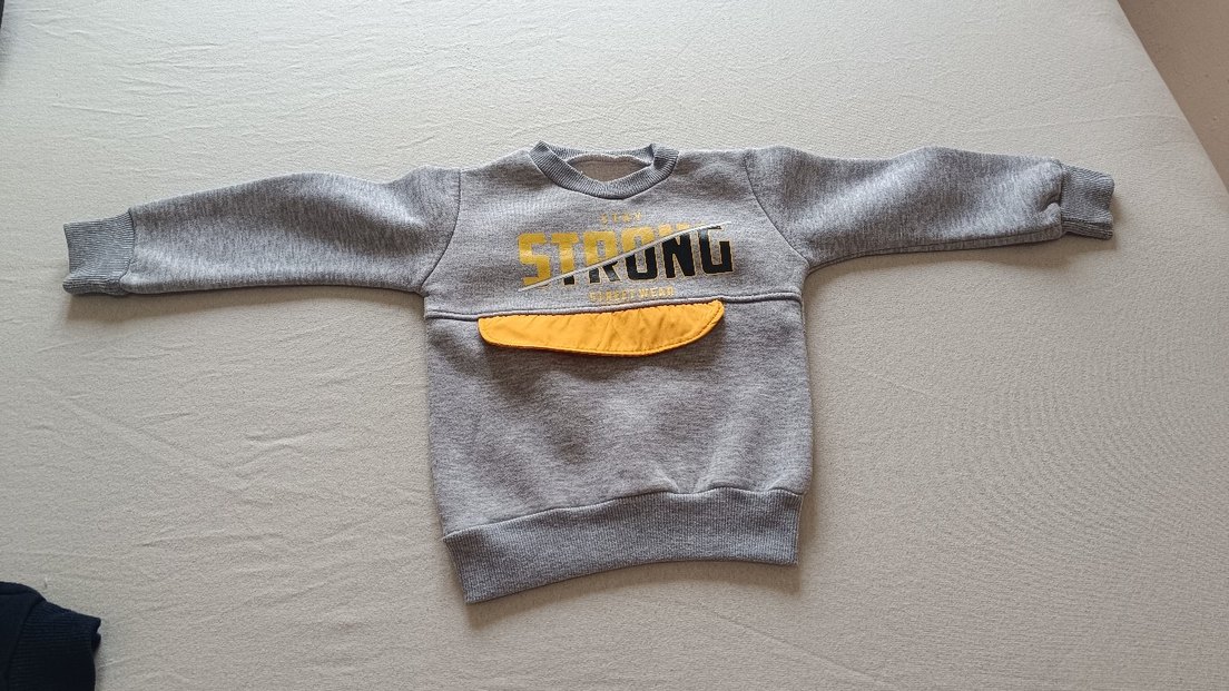 Düğmeli Gri Erkek Çocuk Sweatshirt - Görsel 2