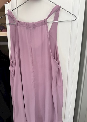 s Beden pembe Renk Pembe lila V Yaka Midi Kadın Atlet