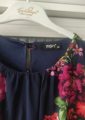 Çiçek Desenli V Yaka Uzun Bohem Elbise - Görsel 3