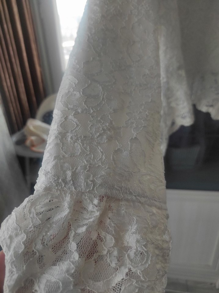 Dantel Detaylı Beyaz Kadın Bluz - Görsel 2