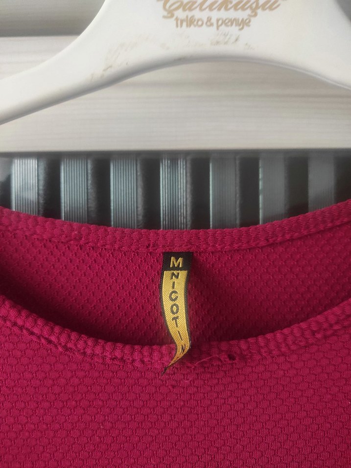 Bordo Uzun Kollu Piliseli Uzun Elbise - Görsel 2