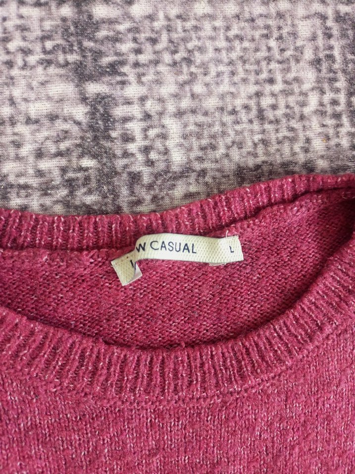 Bordo Triko Kadın Salaş Kazak - Görsel 2