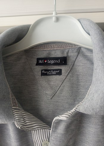 Gri Uzun Kollu Pamuklu Polo Tişört - Görsel 2