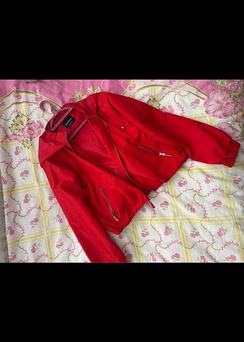 Kırmızı spor  yagmurluk - Görsel 3