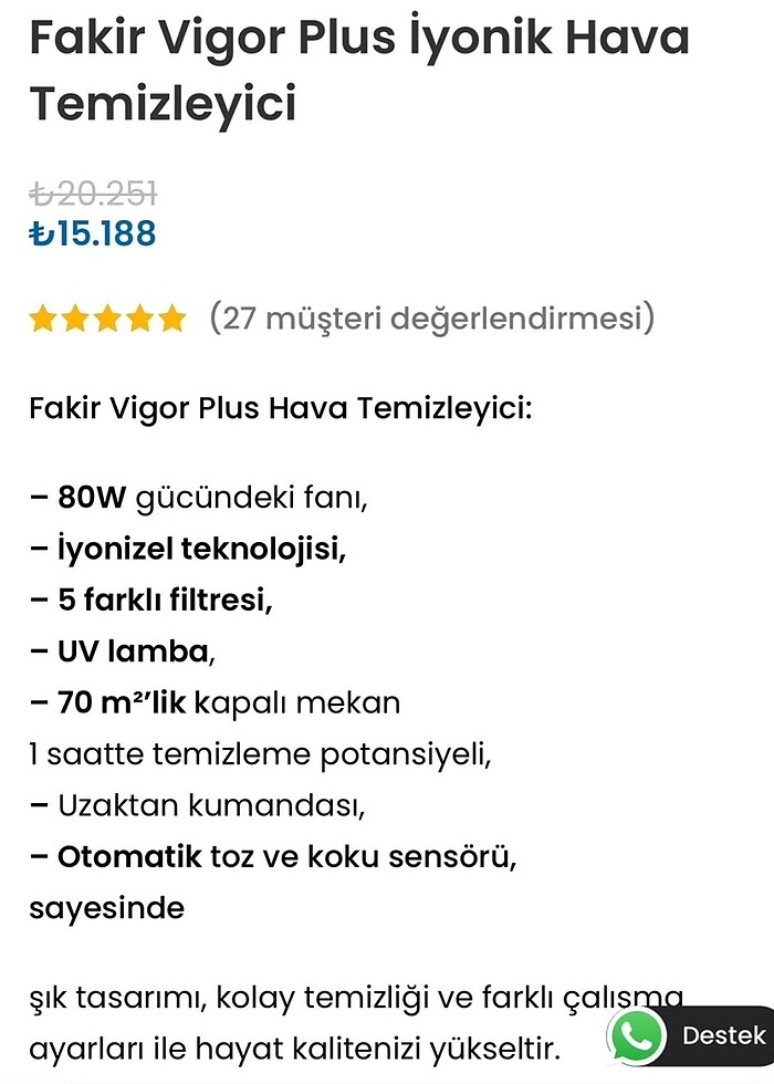 Fakir hava temizleyici - Görsel 3