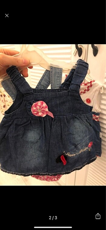 3-6 Ay Beden çeşitli Renk 3 adet yeni slopet elbise