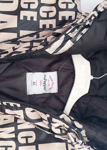 Diğer Baskılı Kahverengi Oversize Kışlık Mont