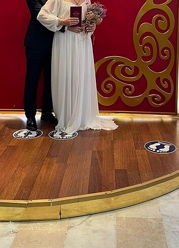 40 Beden beyaz Renk Nikah Elbisesi 