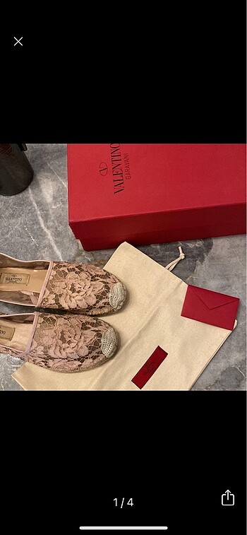 Valentino Garavani orijinal pembe Espadril