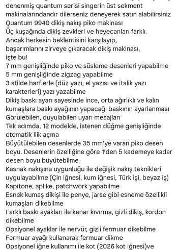 Singer Quantum 9940 Beyaz Dikiş Makinesi - Görsel 7