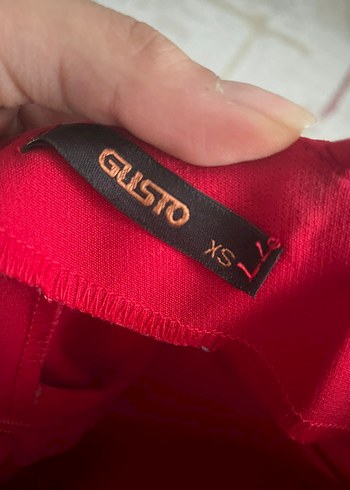 Kırmızı Drapeli Uzun Abiye Elbise - Görsel 2