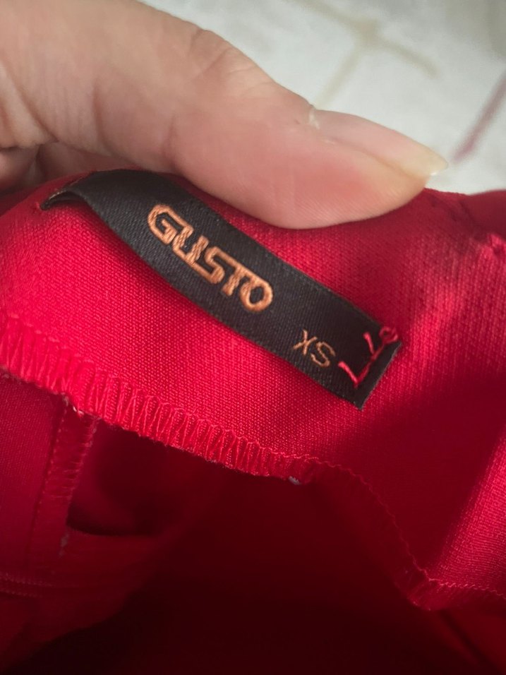 Kırmızı Drapeli Uzun Abiye Elbise - Görsel 2