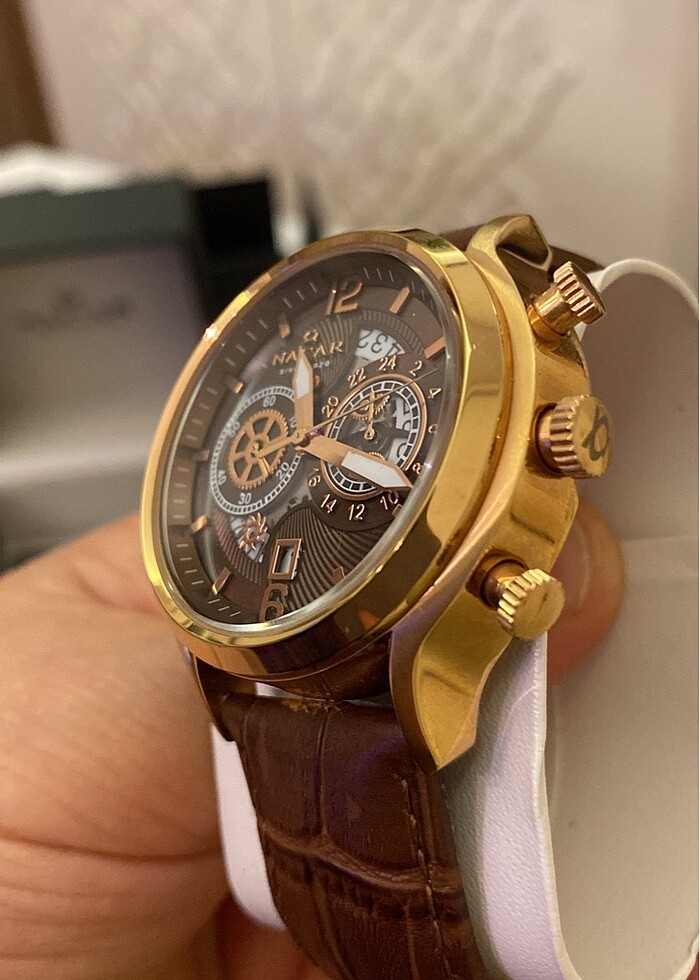 Nacar marka orijinal erkek saati - Görsel 5
