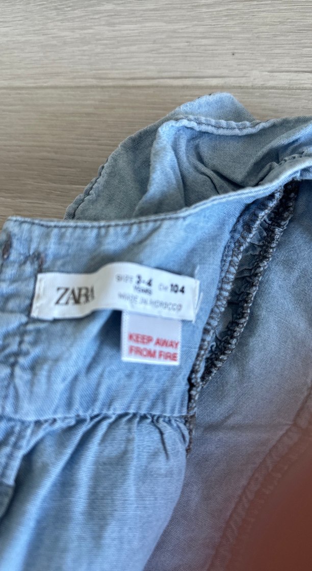 Kız Çocuk Mavi Kot Fırfırlı Bluz - Görsel 3