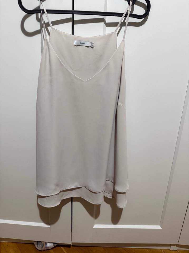 Sarar marka Bej Askılı Salaş Şifon Bluz - Görsel 3