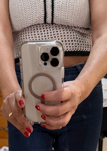 V Yaka Örgü ,Açık bej Mini Kadın Bluz - Görsel 3