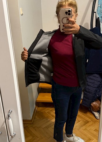 Siyah ,Kadın ,Spor Mont Kapüşonlu - Görsel 3