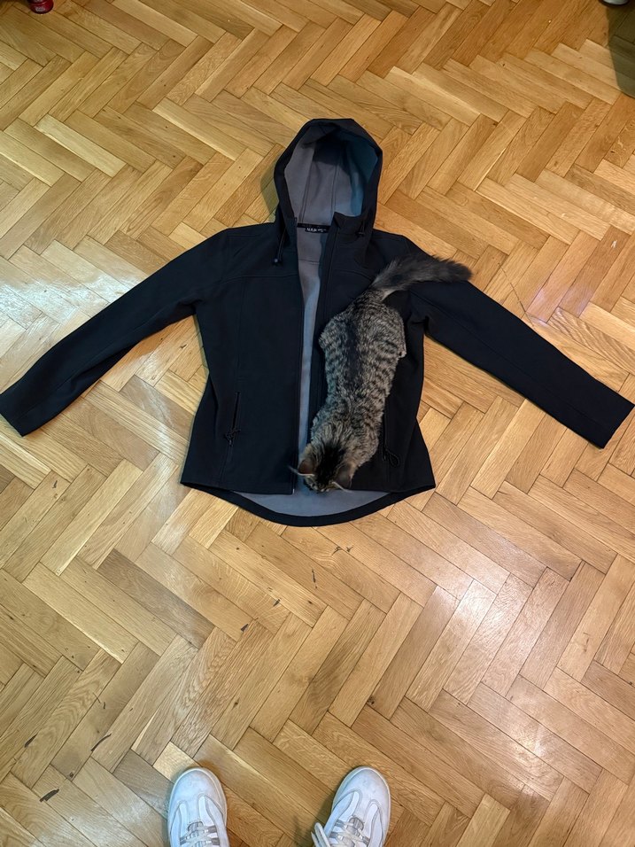 Siyah ,Kadın ,Spor Mont Kapüşonlu - Görsel 4