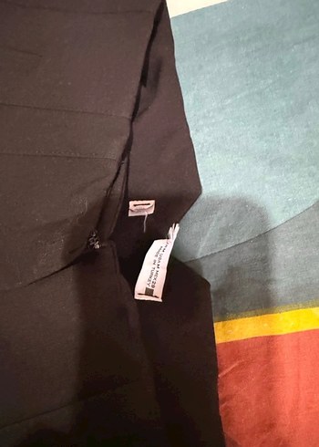 s Beden siyah Renk Siyah Pilili Mini Kumaş Kadın Pantolon