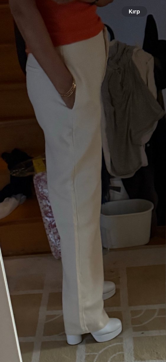 Ekol Bej Kadın Midi Kumaş Pantolon - Görsel 3