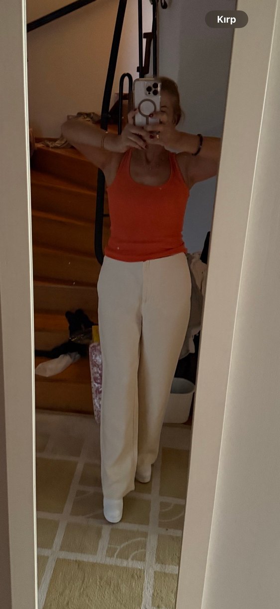 Ekol Bej Kadın Midi Kumaş Pantolon - Görsel 4