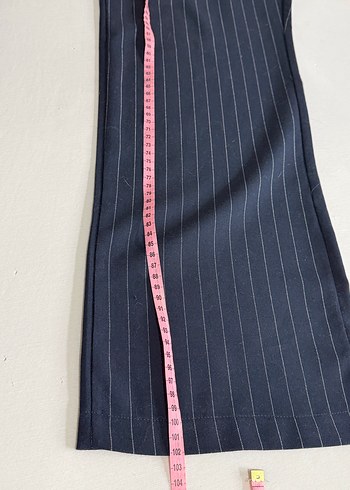 Koton Çizgili Lacivert Denim Kadın Yelek ve Pantolon Takım - Görsel 6