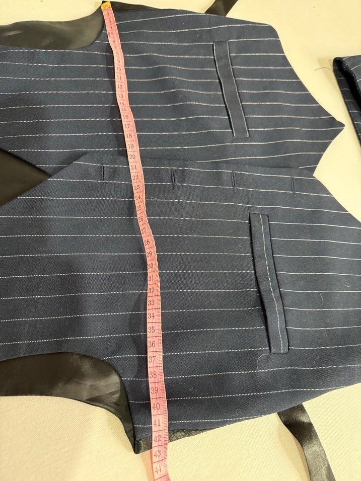 Koton Çizgili Lacivert Denim Kadın Yelek ve Pantolon Takım - Görsel 4