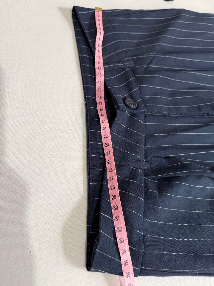 Koton Çizgili Lacivert Denim Kadın Yelek ve Pantolon Takım - Görsel 5