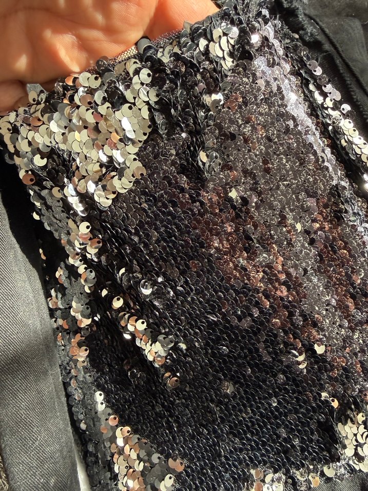 Siyah  Payetli Uzun gömlek - Görsel 5