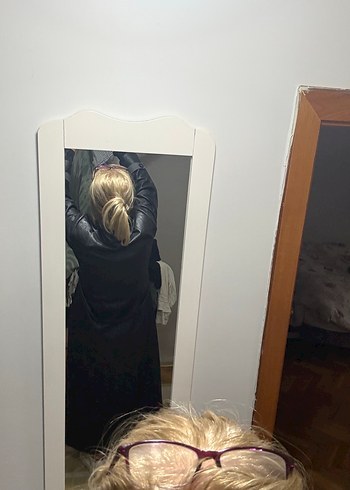 Siyah Suni Deri ,Yandan düğme detaylı Uzun Trençkot - Görsel 5