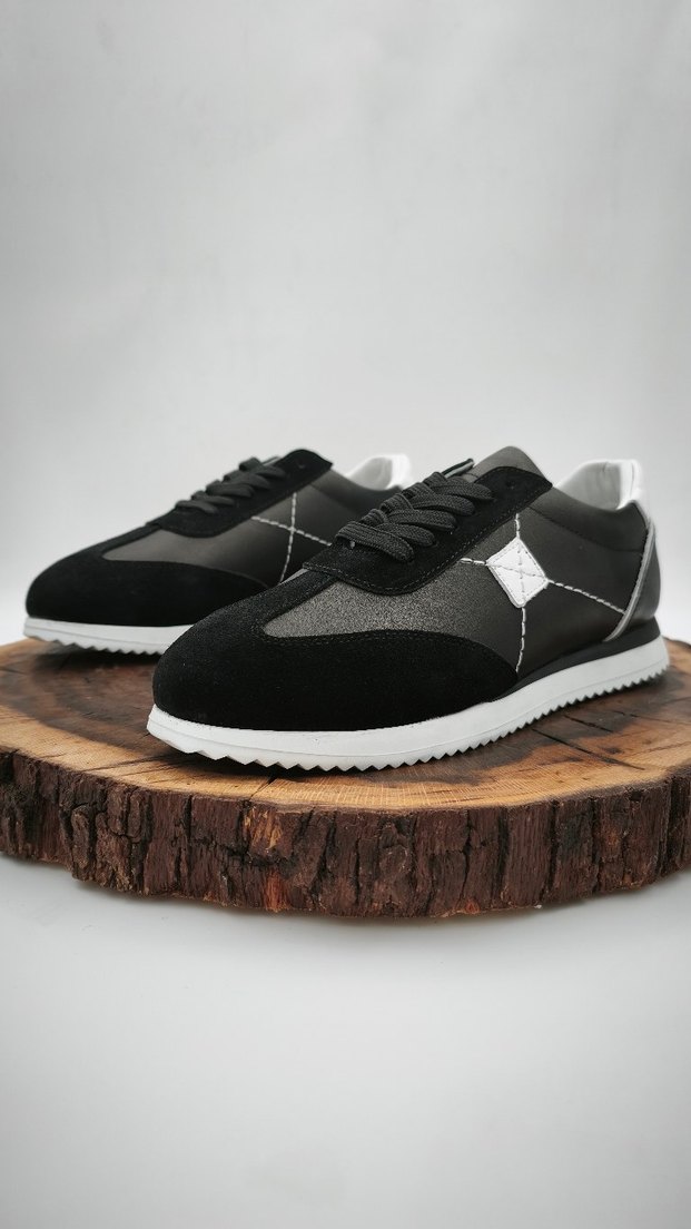 Siyah Gri Spor Erkek Sneakers - Görsel 5