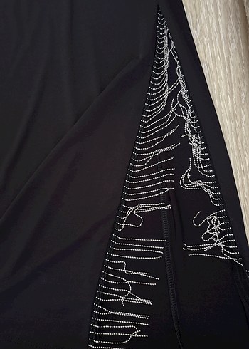 Siyah  Kadın Uzun Dökümlü Etek - Görsel 2