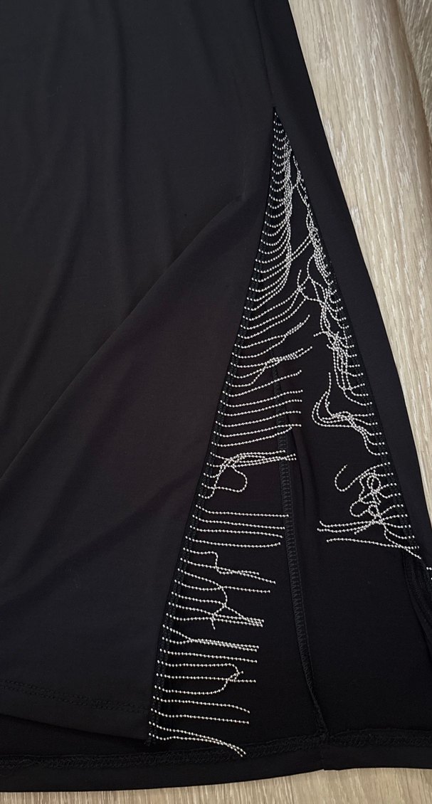 Siyah  Kadın Uzun Dökümlü Etek - Görsel 2