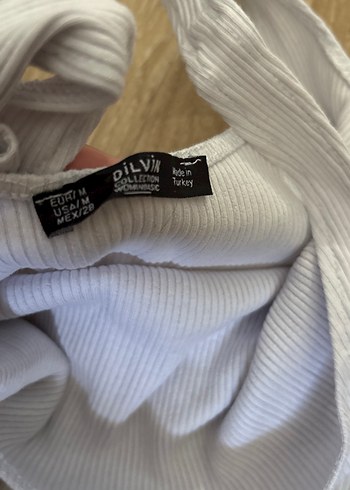 Beyaz Basic Kadın zıbınlı crop - Görsel 3