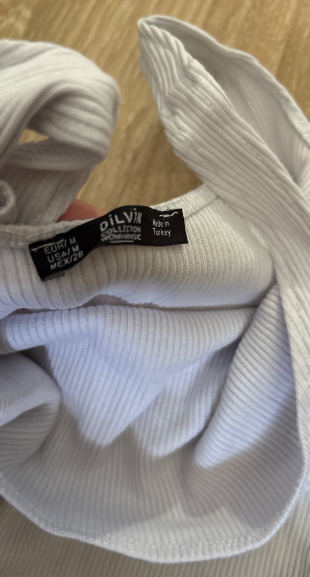 Beyaz Basic Kadın zıbınlı crop - Görsel 3