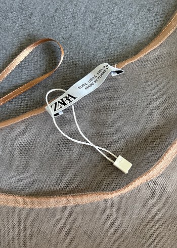 Bej Keten Fırfırlı crop - Görsel 2