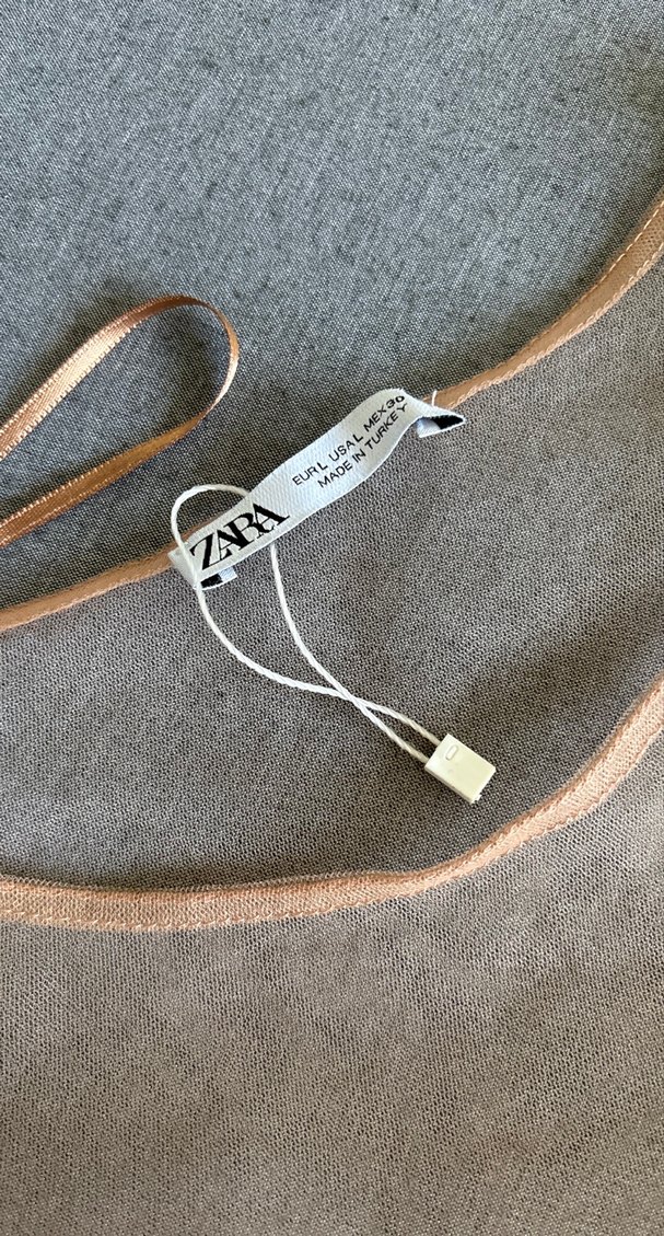 Bej Keten Fırfırlı crop - Görsel 2