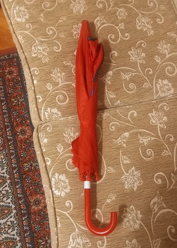 Kedi Figürlü Kırmızı Çocuk Şemsiye - Görsel 2