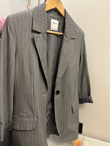 xs Beden gri Renk Bershka Blazer Ceket