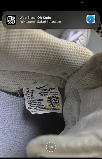 36 Beden beyaz Renk Nike Beyaz Ayakkabı