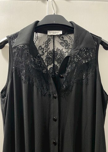 Dantel Detaylı Siyah Tulum - Görsel 2