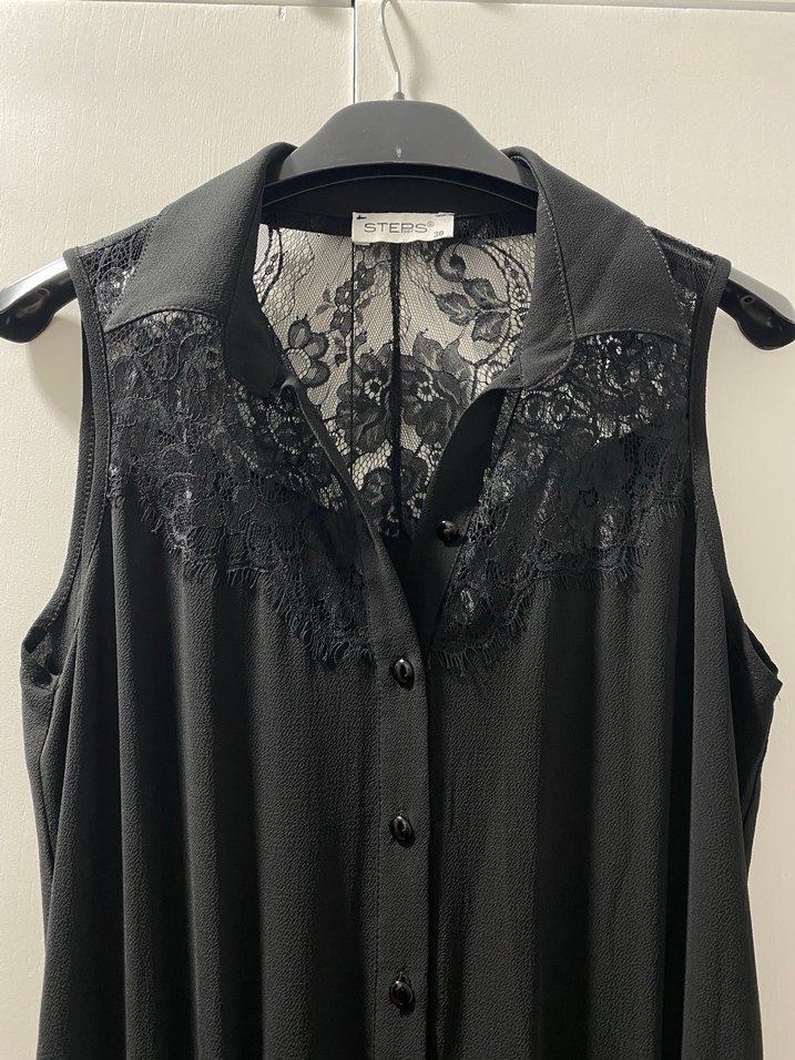 Dantel Detaylı Siyah Tulum - Görsel 2